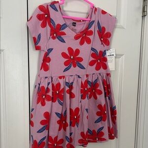 Tea Collection Pink and Red Floral Kids Dress